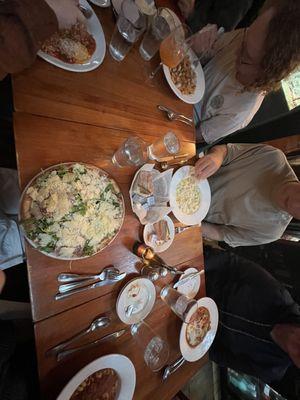 Lasagna Di Casa, Fettecini Alfredo, Ravioli Pomodoro