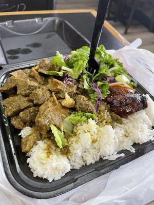 Large Curry Goat Dinner