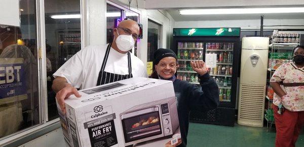 2nd Place winner for raffle event: Toaster Oven with Air Fry