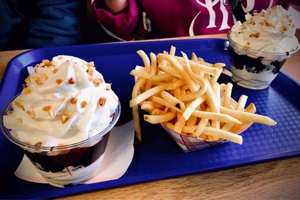 Hot Fudge Sundaes and French Fries