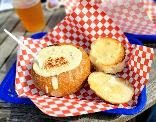 Clam Chowder bread bowl!