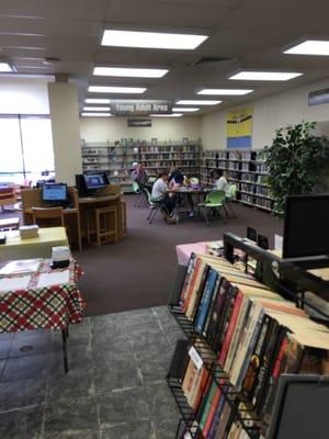 Young adult area with students studying, nice work.