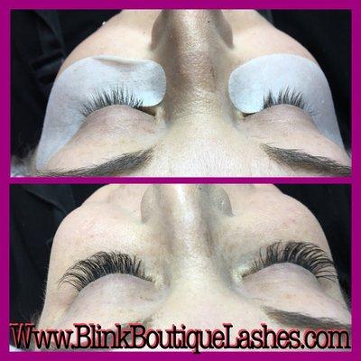 Novalash eyelash extensions.