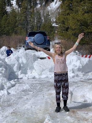 Customer happy to see West Vail Shell Towing after getting car stuck