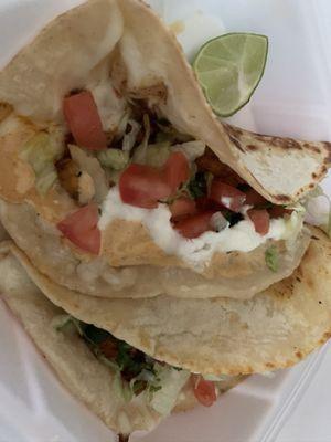 Quesadillas with handmade corn tortillas.