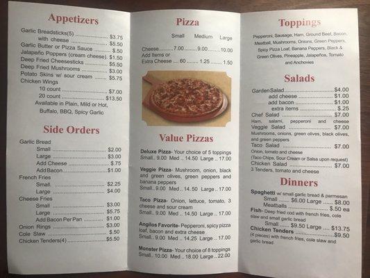 New updated menu!!