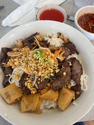 Chicken and steak Vermicelli bowl