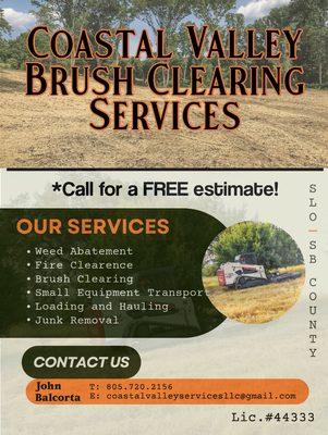 Coastal Valley Brush Clearing Services