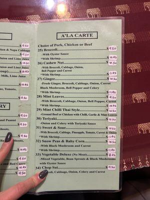 Updated menus