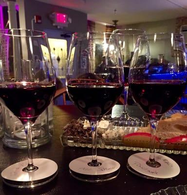 Wine flight- 3, 3oz pours for $11