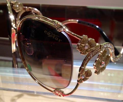 We carry Caviar eyewear, with hand set Swarovski crystals, these beautiful frames stand out in a crowd.