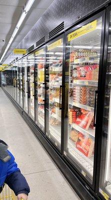 Large frozen food section.