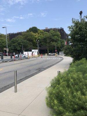 The entrance to the Brooklyn Museum paid parking lot!