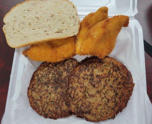 Bluegill and potato pancakes