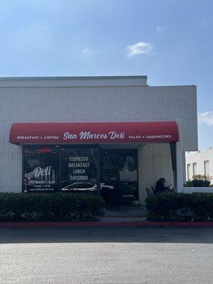 Our new awning.  Visit us for a great sandwich,  home made cookies and a great cup of coffee.