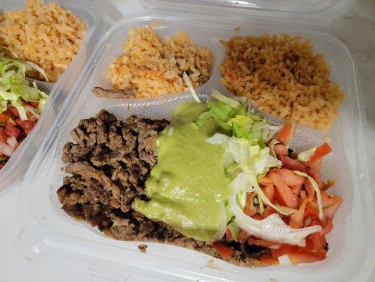 Combination Platter - Carne Asada with tortillas on the side