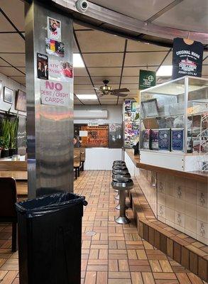 Extra stool seating with booths