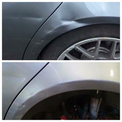 Before damage pic. Tried to take some out using a paintless dent guy before taking to the body shop