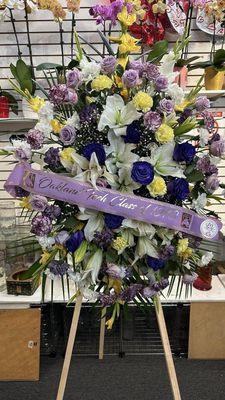 Funeral floral arrangement.