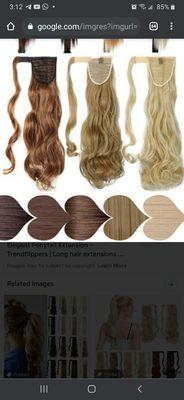 Wrap ponytails in different colors.