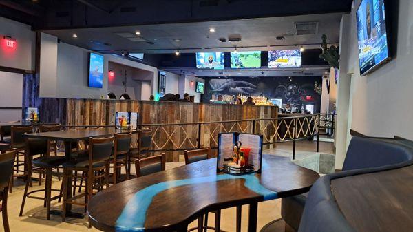 Newly remodeled, nautical theme, great HH, friendly, efficient server (Hailey)bar area, table seating, patio seating