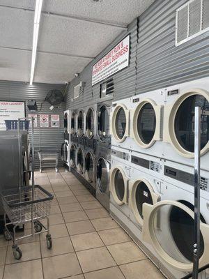 Dryers. Half of these just say "out of order." A quarter don't have a working heat element.