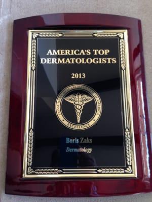 2013 America's Top Dermatologists Award