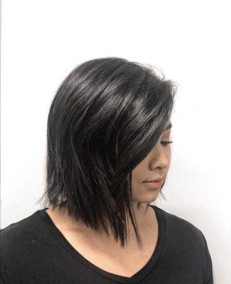 Textured bob haircut