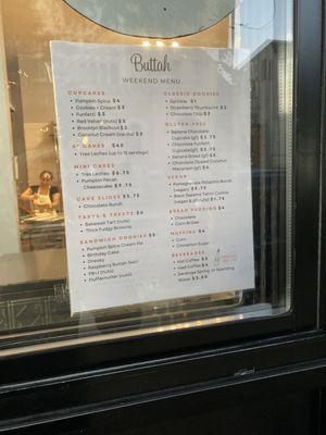 Menu on window