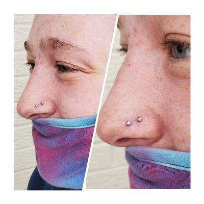 Megan Bradley double nostril piercing