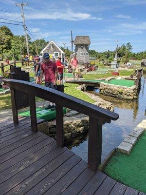 Hitting the ball over the water (this was definitely the most entertaining hole...)