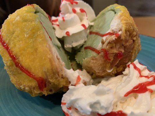 Fried Green Tea Ice Cream