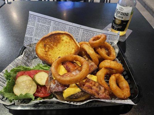 Northside Burger was great. With beer battered onion rings.