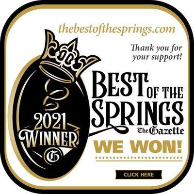 Thank you to all of our customers who voted is GOLD in Best of the Springs in 2021!