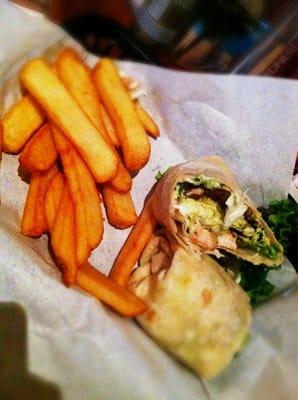 Cobb salad wrap with steak fries (one of my favs)