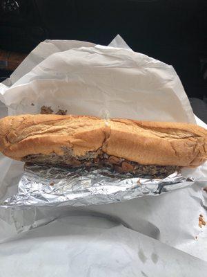 Large Philly cheesesteak with bacon