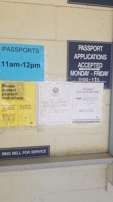 Two different timeframes posted for passports, not sure which time is correct.