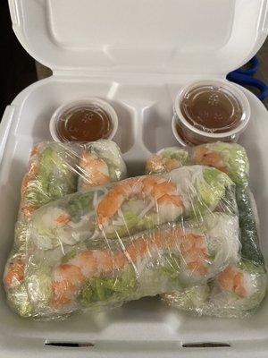 Spring Roll Pork & Shrimps, horrible fish sauce.