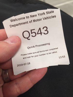 No idea how long I'll be waiting. But the DMV has great air conditioning.