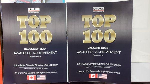 top 100 for uhaul service