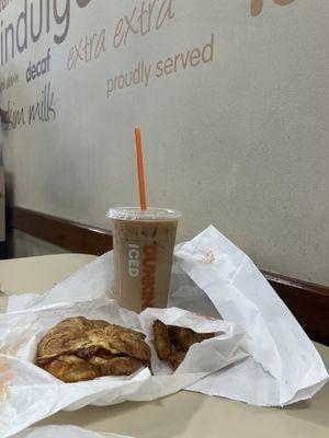 Hot Honey Bacon Breakfast Sandwich, Hash Browns, & S'mores Oatmilk Latte