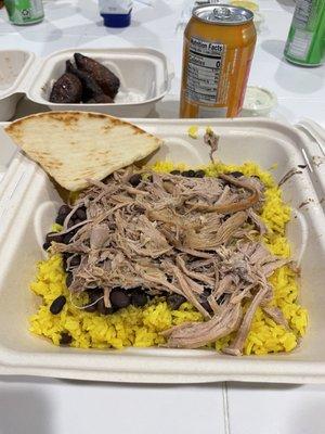 Cuban Cuban Roasted Pork Bowl Large over yellow rice