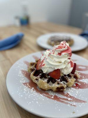 Strawberry cheesecake waffles!