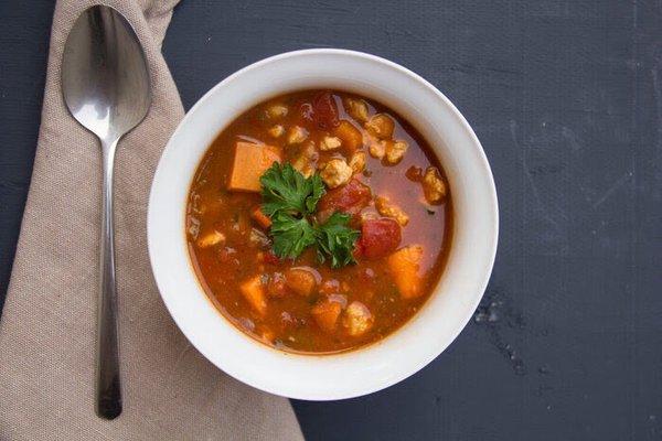 Turkey chili w sweet potatoes