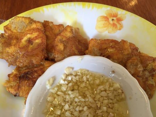 Plantains and garlic oil!