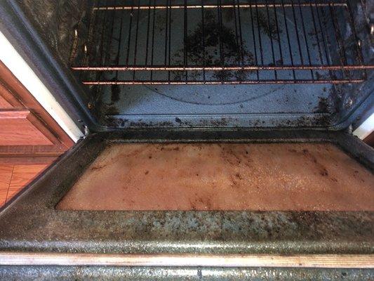 Oven Door Before - Residential Cleaning Service