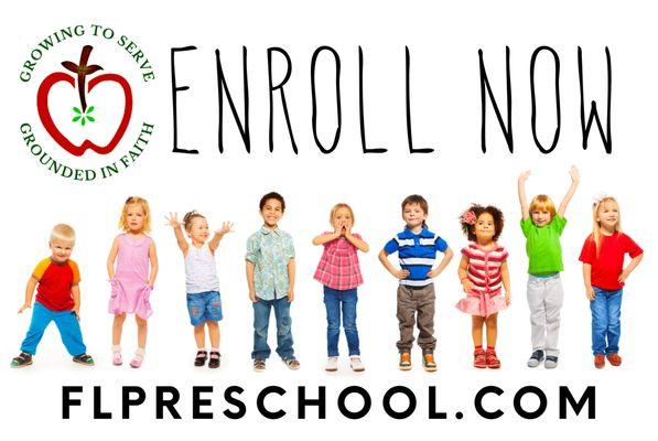 for fall enrollment for the preschool  double sided vinyl banner 4*6