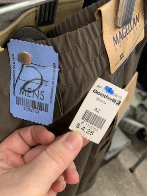 Goodwill pricing, tags still attached, versus $12.99 here.