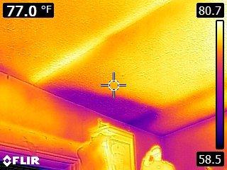 Our infrared camera help identify water intrusion not visible to naked eye