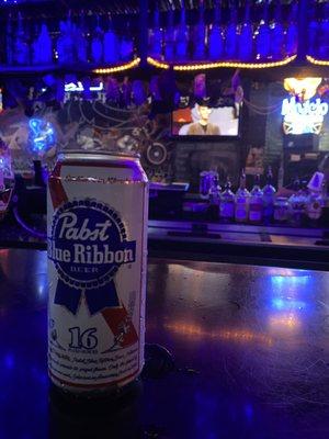 16oz PBR happy hour special... $3 every day!